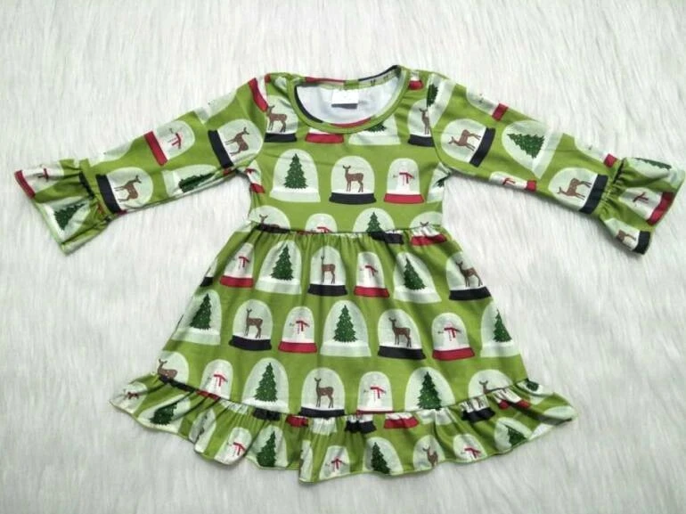 Fashion Christmas style dress for baby girls deer tree pattern children's boutique clothing autumn flare sleeve vestidos gxj
Fashion Christmas style dress for baby girls deer tree pattern children's boutique clothing autumn flare sleeve vestidos gxj