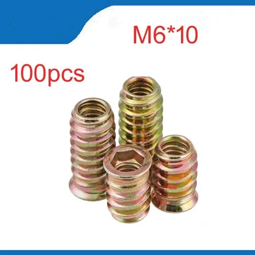 100 шт. гайки M6 * 10 x для дерева с шестигранной головкой длина мебельных 8 мм до 25 |