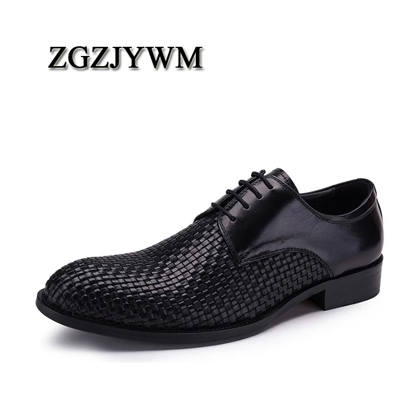 ZGZJYWM New Breathable Black Woven Loafers Mens Dress Genuine Leather Lace-Up Pointed Toe Wedding Mens Casual Business Shoes 
ZGZJYWM New Breathable Black Woven Loafers Mens Dress Genuine Leather Lace-Up Pointed Toe Wedding Mens Casual Business Shoes
