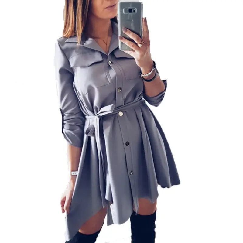 Summer Women Dress Tunic Vestido Fashion Womens Shirt Mini Dress Long Sleeve Autumn Spring Mini Sundress HOT SALE
Summer Women Dress Tunic Vestido Fashion Womens Shirt Mini Dress Long Sleeve Autumn Spring Mini Sundress HOT SALE