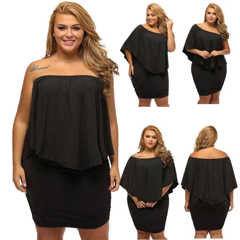 S-5XL Women Sexy Tube Top Strapless Mini Dresses Slash Neck Irregular Ruffled Wrapped Chest Bodycon Dress For Ladies Large Size
S-5XL Women Sexy Tube Top Strapless Mini Dresses Slash Neck Irregular Ruffled Wrapped Chest Bodycon Dress For Ladies Large Size