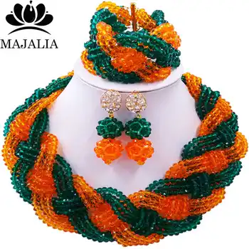 Majalia African Fashion Women Jewelry Set Army green orange Nigerian Wedding Jewelry Beaded Sets 12CB0010
Majalia African Fashion Women Jewelry Set Army green orange Nigerian Wedding Jewelry Beaded Sets 12CB0010