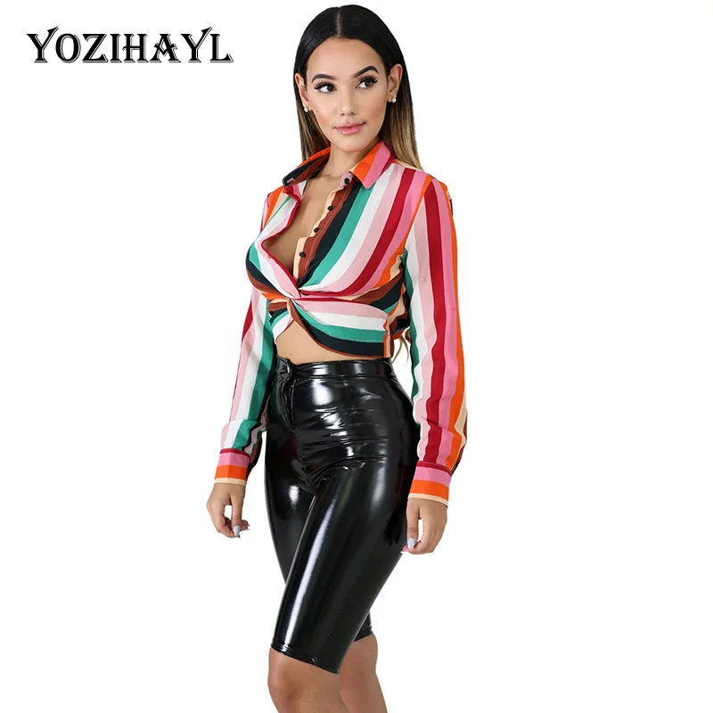 YOZIHAYL Striped Knot Lapel Summer Fashion Print Striped Shirt Street Long Sleeve Tops Women Fashion Casual Slim Simple T-Shirt 
YOZIHAYL Striped Knot Lapel Summer Fashion Print Striped Shirt Street Long Sleeve Tops Women Fashion Casual Slim Simple T-Shirt