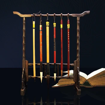Calligraphy Sets Solid Wenge Wood Brush Rack Traditional Painting Writing Brush Holder Study Stationery Practical Penholder
Calligraphy Sets Solid Wenge Wood Brush Rack Traditional Painting Writing Brush Holder Study Stationery Practical Penholder