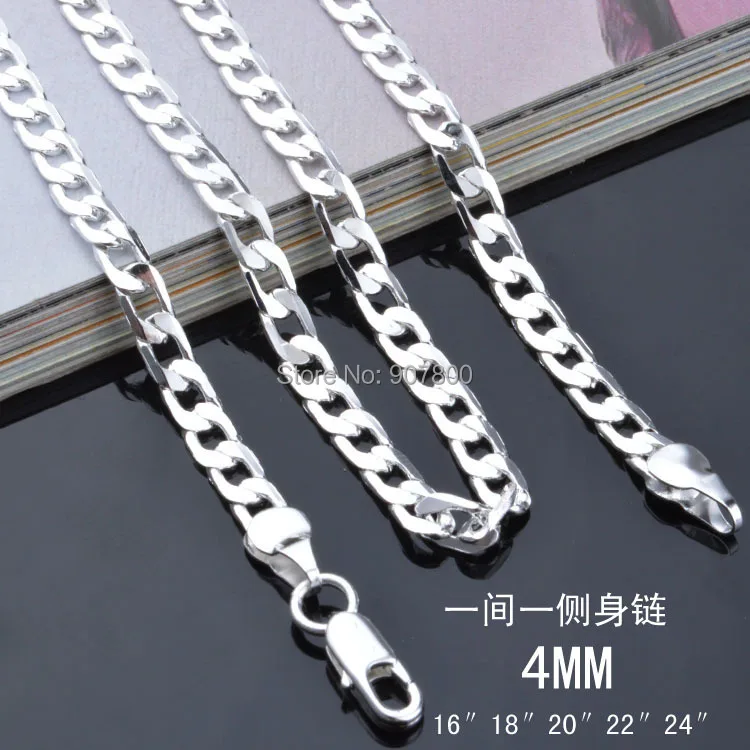X83 cheap wholesale silver chain necklace 4MM 16-24inches Fashion Men's Jewelry Top Quality
X83 cheap wholesale silver chain necklace 4MM 16-24inches Fashion Men's Jewelry Top Quality