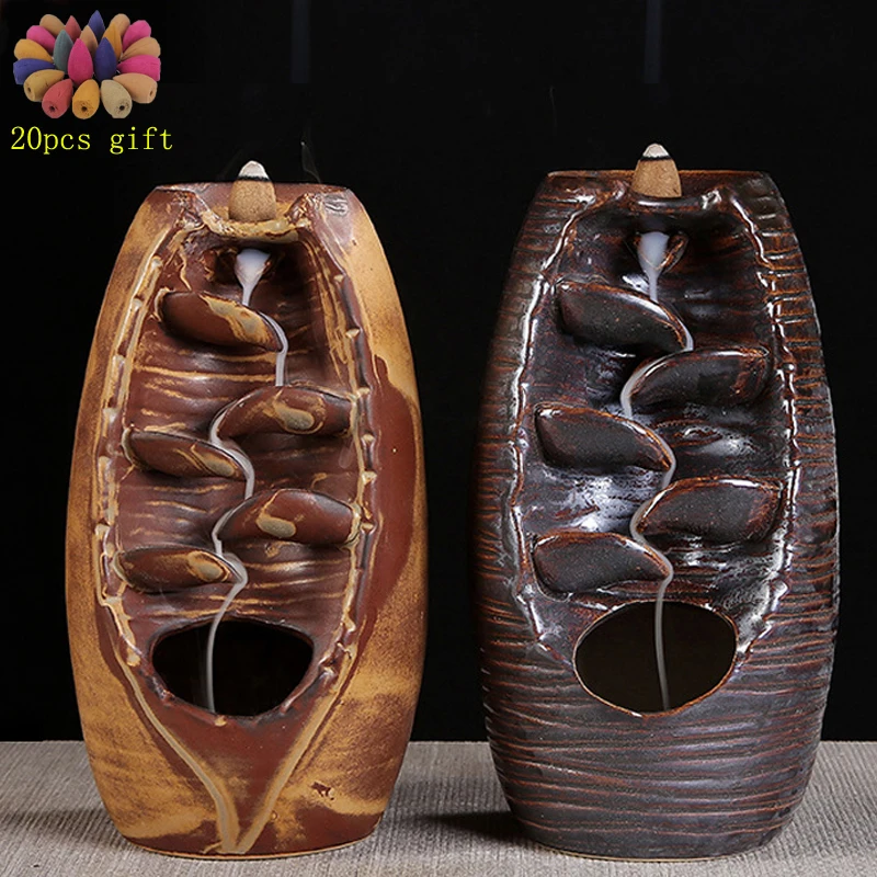 Backflow Incense Burner Censer + Gift 20Pcs Incense Cones Holder Meditation Crafts Temple Zen Home Room Decoration Waterfall
Backflow Incense Burner Censer + Gift 20Pcs Incense Cones Holder Meditation Crafts Temple Zen Home Room Decoration Waterfall