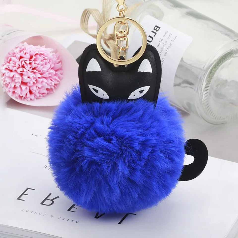 Miig-du Pompom Llavero Bolas Llavero Bolso Bolsa Colgante Llavero Coche Ornamento de la Bola de la Felpa