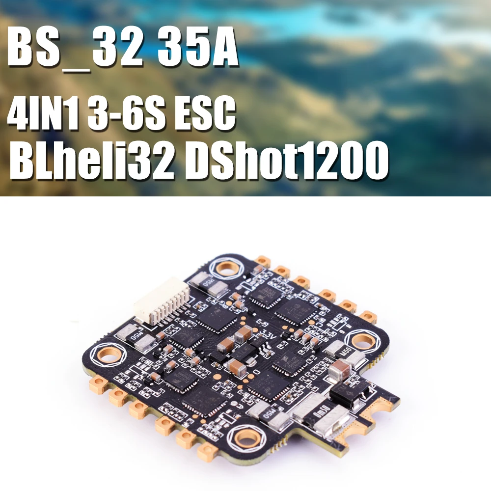 35A 3-6S Blheli 32 4IN1 ESC Dshot1200 32-bit for RC Models Multicopter FPV Racing Drone Quadcopter DIY Spare Part
35A 3-6S Blheli 32 4IN1 ESC Dshot1200 32-bit for RC Models Multicopter FPV Racing Drone Quadcopter DIY Spare Part