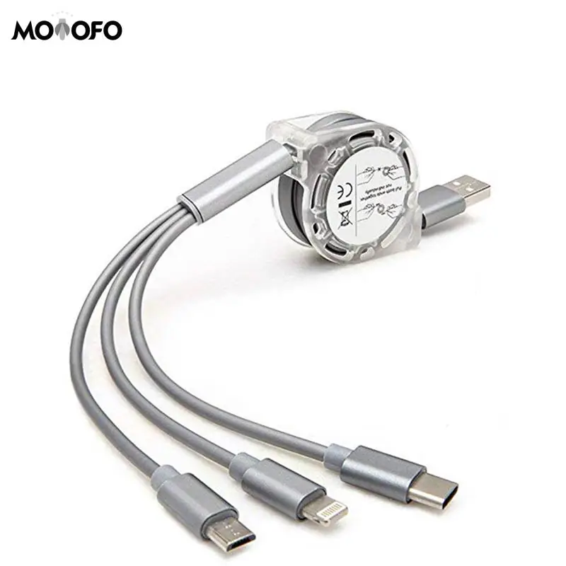 3 in 1 USB Retractable Multi USB Charger Cable Cord with Type C Micro USB Port Compatible withApple Iphone 7 6 8 6s Plus 5s Se
3 in 1 USB Retractable Multi USB Charger Cable Cord with Type C Micro USB Port Compatible withApple Iphone 7 6 8 6s Plus 5s Se