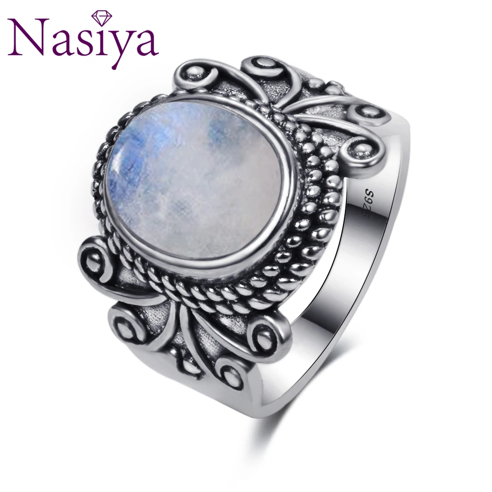 Newest Romantic Big Oval Natural Rainbow Moonstone Rings For Women 925 Silver Gemstone Jewelry For Party Wedding Birthday Gift
Newest Romantic Big Oval Natural Rainbow Moonstone Rings For Women 925 Silver Gemstone Jewelry For Party Wedding Birthday Gift