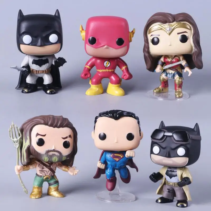 

Funko Pop DC Justice League Super Hero Figure Batman Superman Aquaman Doll The Flash Wonder Woman Toy 10cm