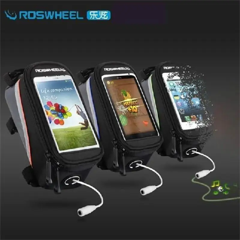 

ROSWHEEL Touchscreen Cycling Mobile Phone Case Bag Pouch Bike Bicycle Frame Bag 4.2" 4.8" 5.7" Iphone Mobile Phone Case Bag