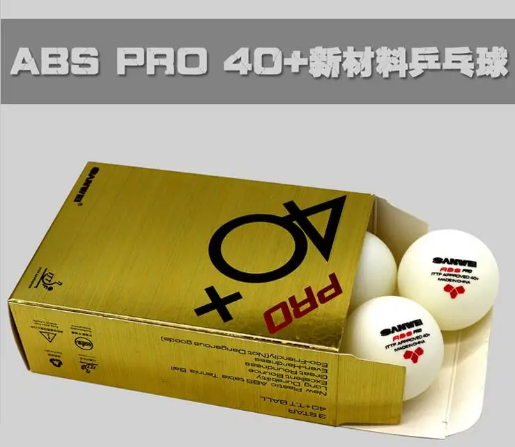 ITTF Apprved SANWEI 3 Star 40+ ABS PRO Seamed PP Ball Table Tennis ball / ping pong ball 2boxes/lot free shipping
ITTF Apprved SANWEI 3 Star 40+ ABS PRO Seamed PP Ball Table Tennis ball / ping pong ball 2boxes/lot free shipping