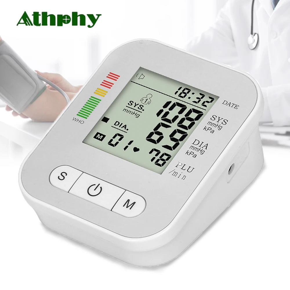 Athphy Portable Blood Pressure Meter Digital LCD Upper Arm Cuff Heartbeat Rate Monitor Pulse Meter Tonometer Sphygmomanometers
Athphy Portable Blood Pressure Meter Digital LCD Upper Arm Cuff Heartbeat Rate Monitor Pulse Meter Tonometer Sphygmomanometers