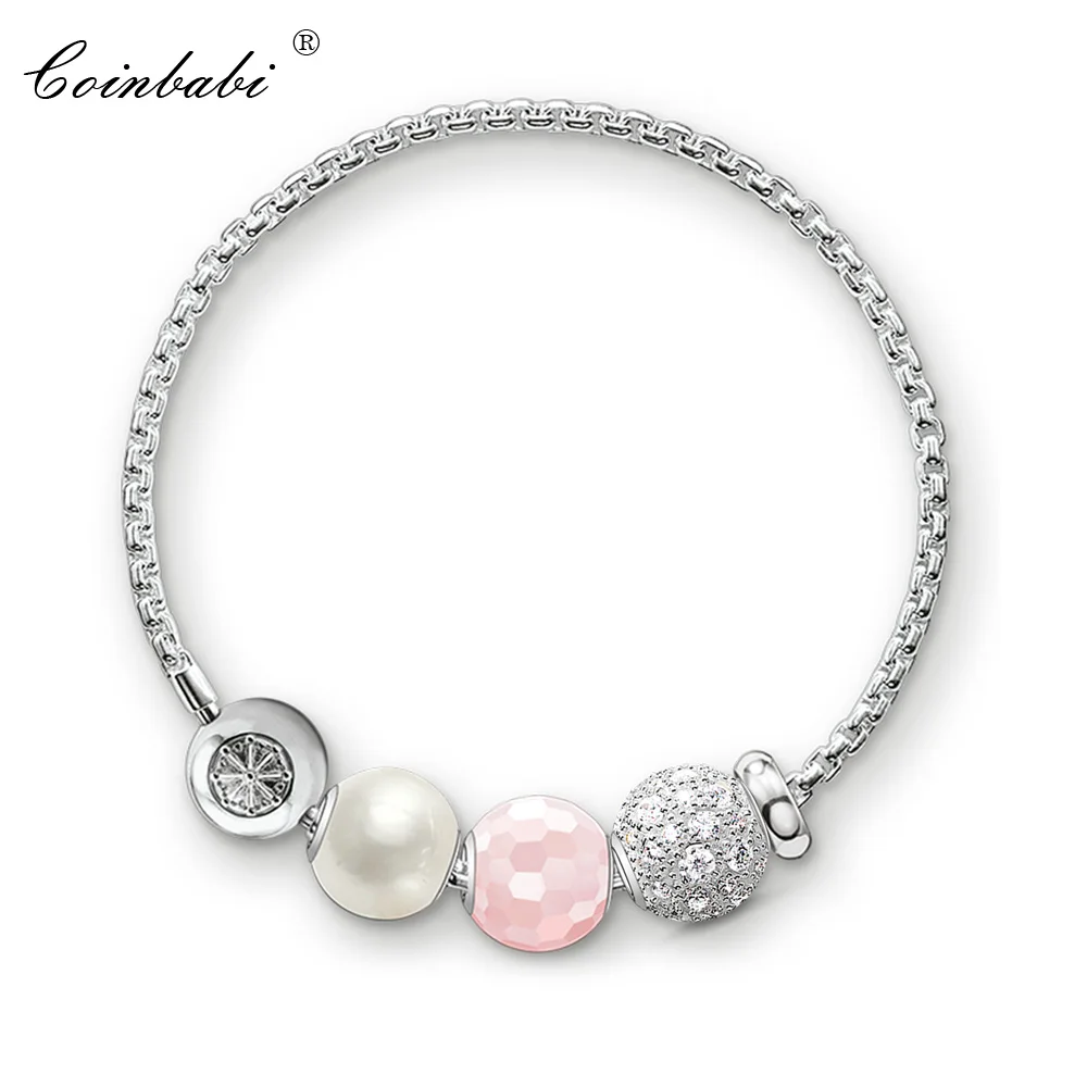 Bracelets Link Chain White Zircons and Pink Bead 925 Sterling Silver Fashion Jewelry For Women Ts Gift Thomas Karma Bracelet
Bracelets Link Chain White Zircons and Pink Bead 925 Sterling Silver Fashion Jewelry For Women Ts Gift Thomas Karma Bracelet
