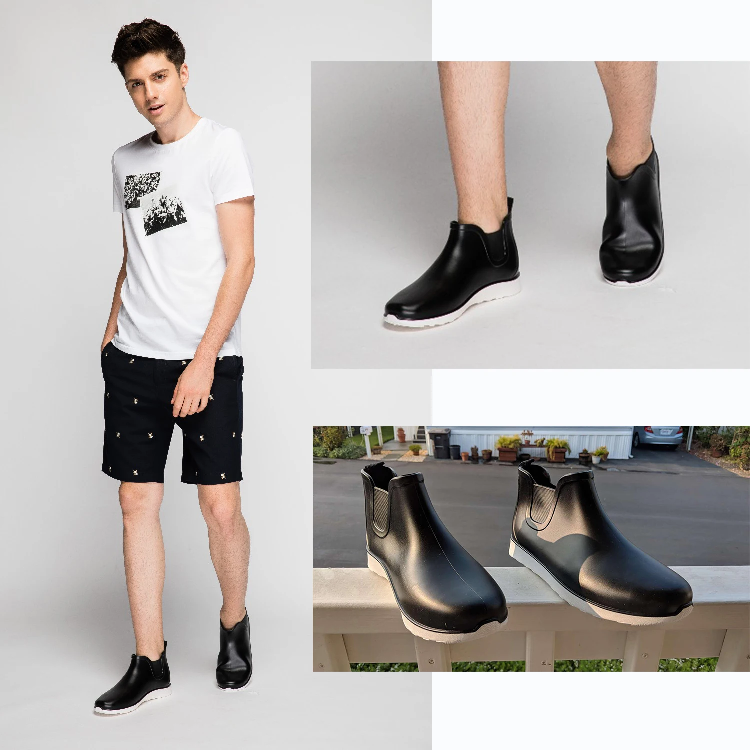 Men's Fashion Chelsea Rain Boots Non-Slip Student Low Help Outdoor Work Water Shoes Car Wash Flat Shoes
Men's Fashion Chelsea Rain Boots Non-Slip Student Low Help Outdoor Work Water Shoes Car Wash Flat Shoes