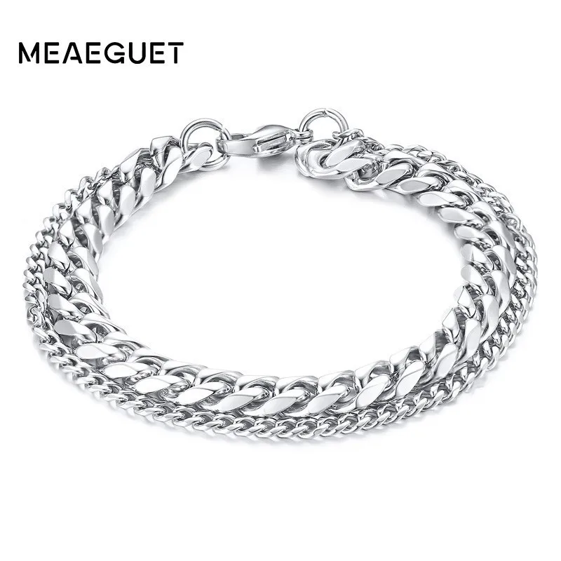Men's Bracelet Stainless Steel Double Two Chains Bracelets Silver Gold Black Male Wristbands Pulseira Masculina Dropshipping
Men's Bracelet Stainless Steel Double Two Chains Bracelets Silver Gold Black Male Wristbands Pulseira Masculina Dropshipping