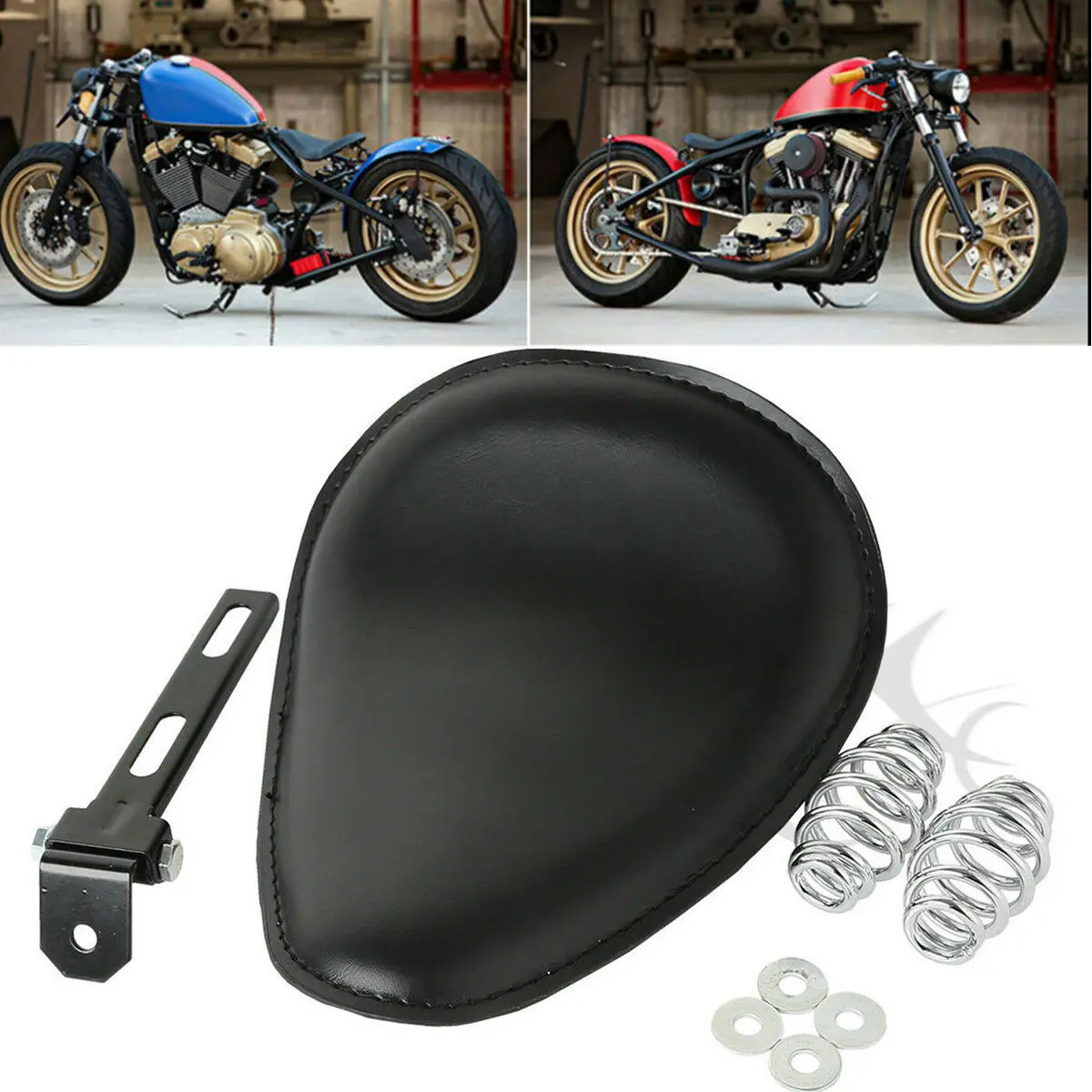 Motorcycle Black Solo Seat W/ Spring Mounting Bracket Kit For Honda Yamaha Suzuki Harley Chopper Bobber Custom New
Motorcycle Black Solo Seat W/ Spring Mounting Bracket Kit For Honda Yamaha Suzuki Harley Chopper Bobber Custom New