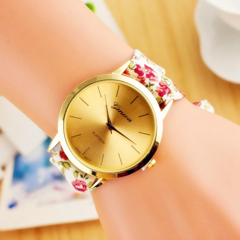 Relogio тканевые наручные часы модные женские новые уникальные цветочные МОДНЫЕ