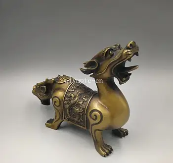 classical copper brass carvings both head beast dragon kylin pixiu statue 
classical copper brass carvings both head beast dragon kylin pixiu statue