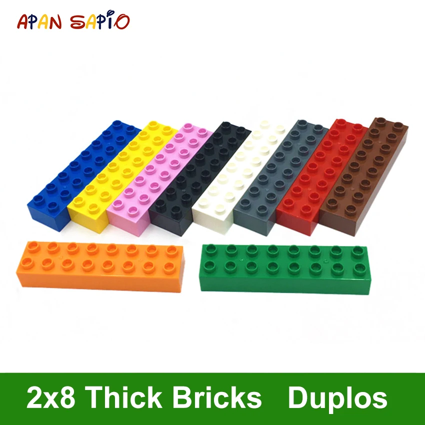 DIY Building Blocks Thick Figures Bricks 2X8Dot 4PCS a Pack Educational Creative Toys for Children Compatible With Legoe Duplos
DIY Building Blocks Thick Figures Bricks 2X8Dot 4PCS a Pack Educational Creative Toys for Children Compatible With Legoe Duplos