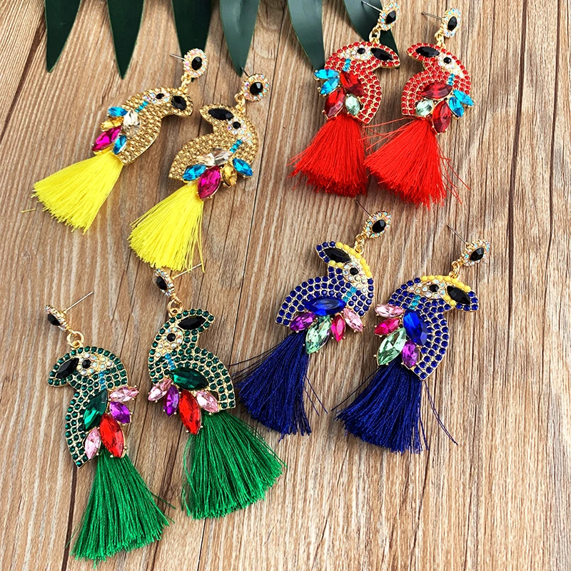 Bohemian Handmade Crystal Birds Long Tassel Earrings Women christmas Gift Animal Green Blue Drop Dangle Earring Vintage Jewelry
Bohemian Handmade Crystal Birds Long Tassel Earrings Women christmas Gift Animal Green Blue Drop Dangle Earring Vintage Jewelry