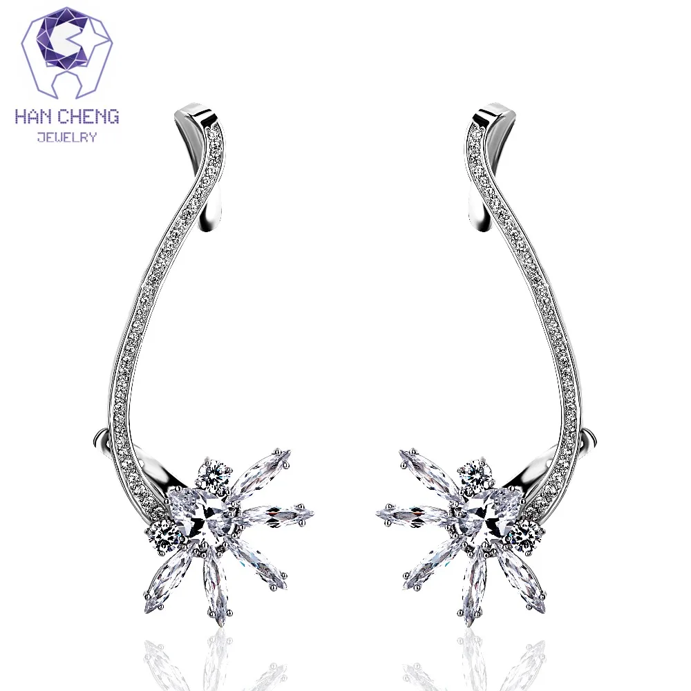 HanCheng New Copper Flower 925 Silver Nail Hook Hanging Long Gem Stone CZ Zircon Stud Earrings For Women Jewelry brincos bijoux
HanCheng New Copper Flower 925 Silver Nail Hook Hanging Long Gem Stone CZ Zircon Stud Earrings For Women Jewelry brincos bijoux