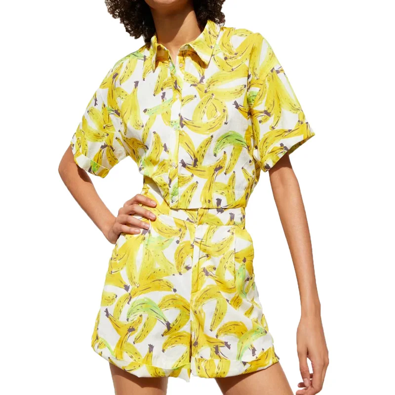 Summer set women clothes 2019 casual 2 piece set women printing two piece set yellow shorts set
Summer set women clothes 2019 casual 2 piece set women printing two piece set yellow shorts set