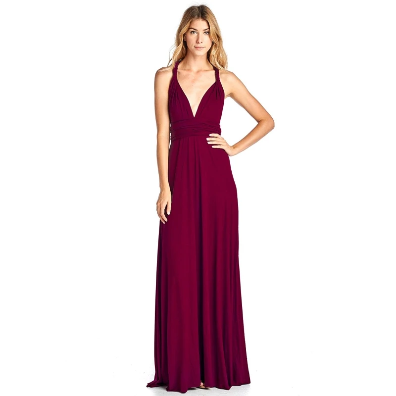 Burgundy Multi Convertible Bridesmaid Dresses Multi-way Elastic Waist Burgundy V Neck Sexy A Line Floor Length Dress
Burgundy Multi Convertible Bridesmaid Dresses Multi-way Elastic Waist Burgundy V Neck Sexy A Line Floor Length Dress
