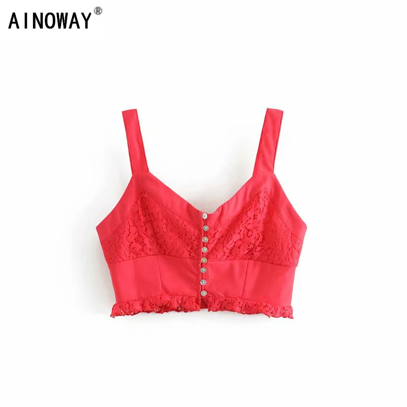 Vintage chic Summer women solid color lace patchwork beach sleeveless crop tops bohemian vest short camis female
Vintage chic Summer women solid color lace patchwork beach sleeveless crop tops bohemian vest short camis female