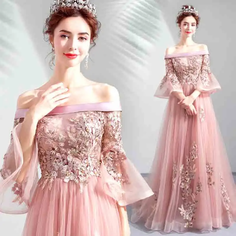 Pink Off Shoulder Luxury Party Dress Half Flare-Sleeve A-Line Wedding Bridal Evening Formal Dress For Women Plus Size 6XL 5XL
Pink Off Shoulder Luxury Party Dress Half Flare-Sleeve A-Line Wedding Bridal Evening Formal Dress For Women Plus Size 6XL 5XL