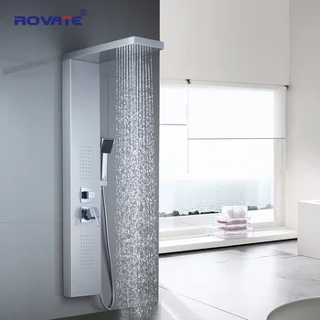 ROVATE Bathroom Shower Panel 304 Stainless Steel Bath Shower Set with Hand Shower Wall Mount Shower Faucets
ROVATE Bathroom Shower Panel 304 Stainless Steel Bath Shower Set with Hand Shower Wall Mount Shower Faucets