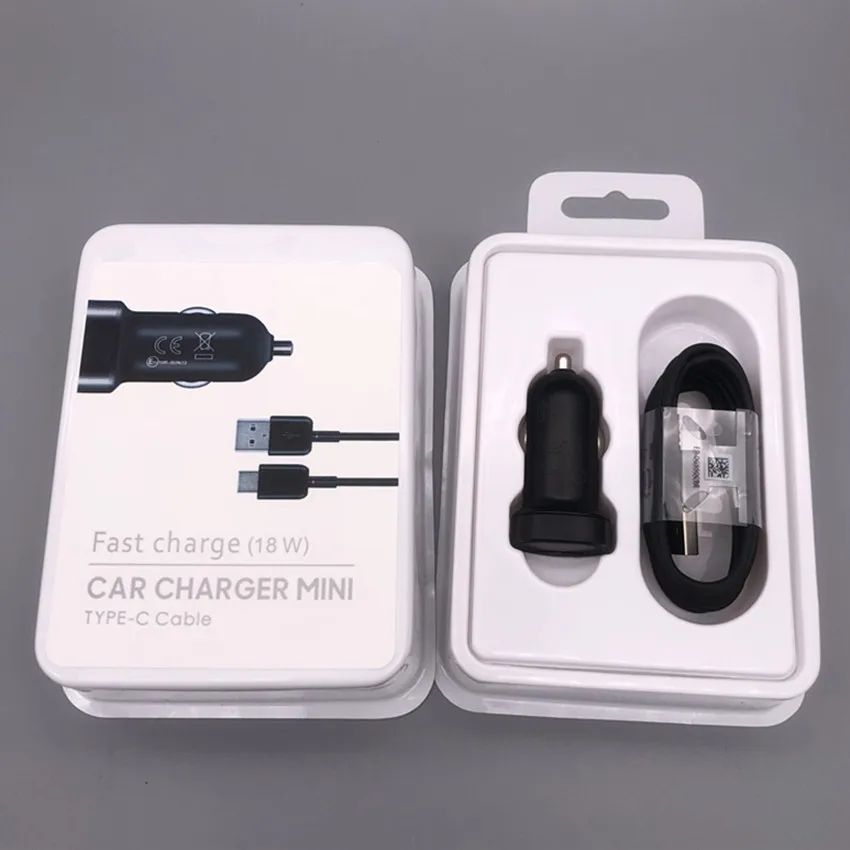 50set/lot With retail box Original 18W 2A Fast Charging mini USB Car Charger Adapter + 1.2m usb type c cable for Samsung S8 S10
50set/lot With retail box Original 18W 2A Fast Charging mini USB Car Charger Adapter + 1.2m usb type c cable for Samsung S8 S10