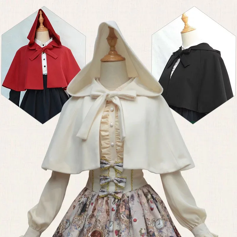 Fleece Halloween Little Red Riding Short Cape Costume Women Winter Accessory Lolita Renaissance Gothic Hooded Cozy Capelet Lady
Fleece Halloween Little Red Riding Short Cape Costume Women Winter Accessory Lolita Renaissance Gothic Hooded Cozy Capelet Lady