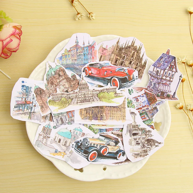 A5 vintage famous building paper sticker package DIY diary decoration sticker album scrapbooking
A5 vintage famous building paper sticker package DIY diary decoration sticker album scrapbooking