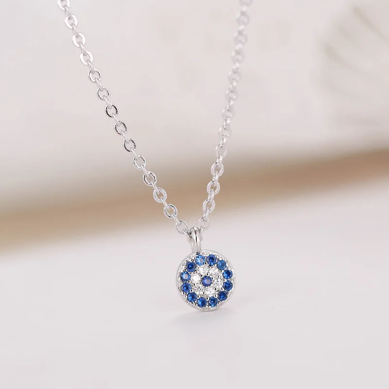 925 Sterling Silver Evil Eye Beads Pendant Necklace Blue CZ Evil Eye Charm Women Statement Necklace Fashion Jewelry
925 Sterling Silver Evil Eye Beads Pendant Necklace Blue CZ Evil Eye Charm Women Statement Necklace Fashion Jewelry