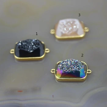 5Pcs/lot,Faceted Rectangle Bracelet Connectors Raw Agates Druzy Geode,Plated Gold Edges Drusy Slab Nugget Charm Pendants Jewelry
5Pcs/lot,Faceted Rectangle Bracelet Connectors Raw Agates Druzy Geode,Plated Gold Edges Drusy Slab Nugget Charm Pendants Jewelry