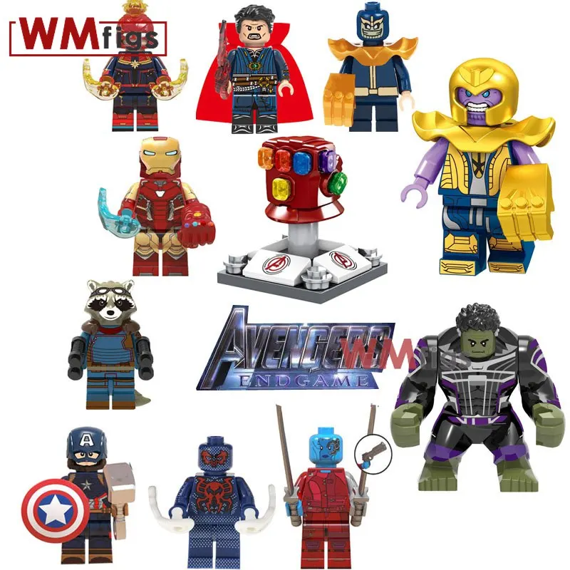Brinquedos Avengers Endgame Bricks Thanos with Sword Injured Iron Man Doctor Strange Bro Thor Shuri Action bricks Gift kid Toys
Brinquedos Avengers Endgame Bricks Thanos with Sword Injured Iron Man Doctor Strange Bro Thor Shuri Action bricks Gift kid Toys