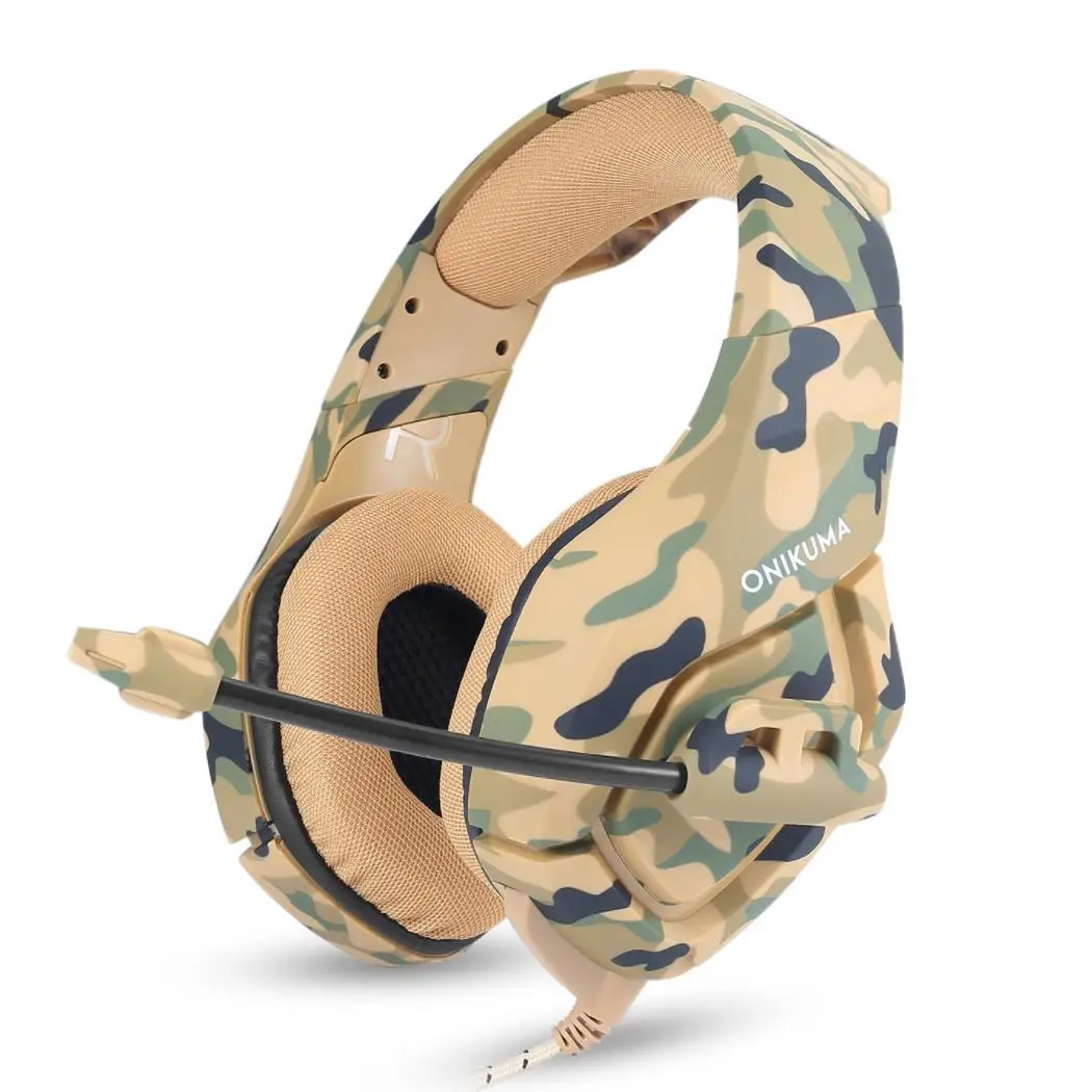Camouflage Game Headset with LED Lights PC Phone etc Dynamic Anti-noise 2.2 (m) Folding 50 (mm) | Электроника