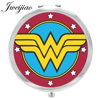 JWEIJIAO Wonder Women Symbol Glass Cabochon Portable pocket Makeup mirror Movie Metel Compact Floding Round Vanity mirror espejo
JWEIJIAO Wonder Women Symbol Glass Cabochon Portable pocket Makeup mirror Movie Metel Compact Floding Round Vanity mirror espejo