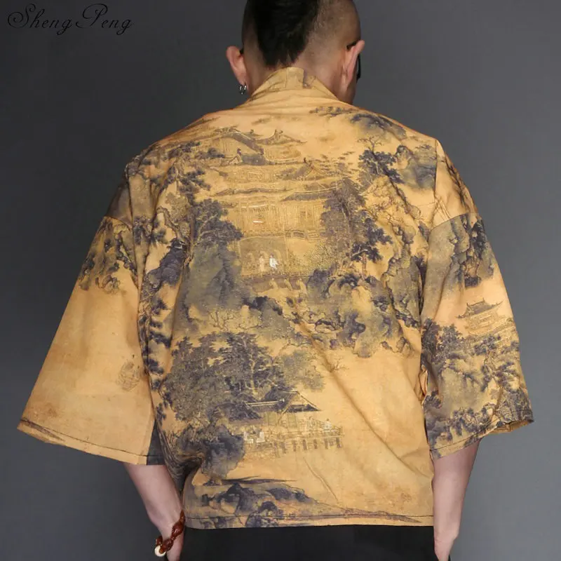 Традиционная японская мужская одежда yukata японское кимоно Мужская традиционная
