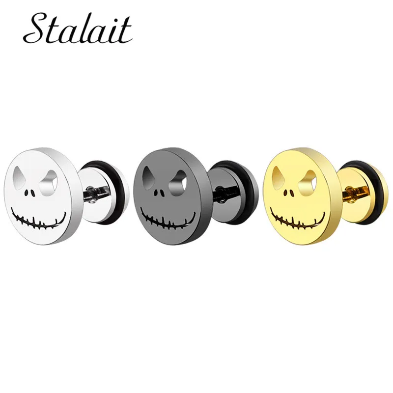 Fashion Trendy Titanium Steel Round Cut Earrings Stainless Steel Halloween Pumpkin Head Smiley Studs Female Jewelry Size 10mm
Fashion Trendy Titanium Steel Round Cut Earrings Stainless Steel Halloween Pumpkin Head Smiley Studs Female Jewelry Size 10mm