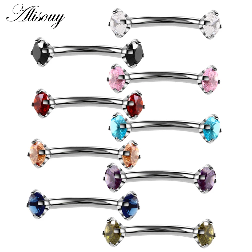 Alisouy 1pc Steel Eyebrow Rings 16G Internally Threaded Earring Tragus Crystal Eyebrow Ring Curved Barbell Piercing 9 Colors
Alisouy 1pc Steel Eyebrow Rings 16G Internally Threaded Earring Tragus Crystal Eyebrow Ring Curved Barbell Piercing 9 Colors