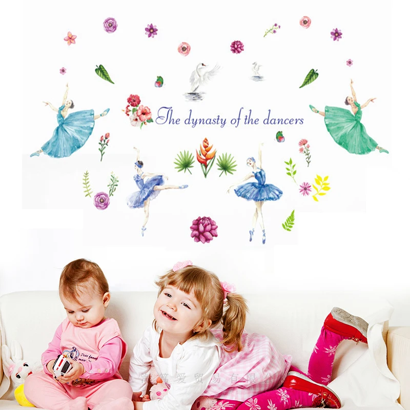Watercolor Ballerina girl wall stickers PVC Material DIY Art Wall Decal for Kids room Kindergarten Home Decoration Wallpaper
Watercolor Ballerina girl wall stickers PVC Material DIY Art Wall Decal for Kids room Kindergarten Home Decoration Wallpaper