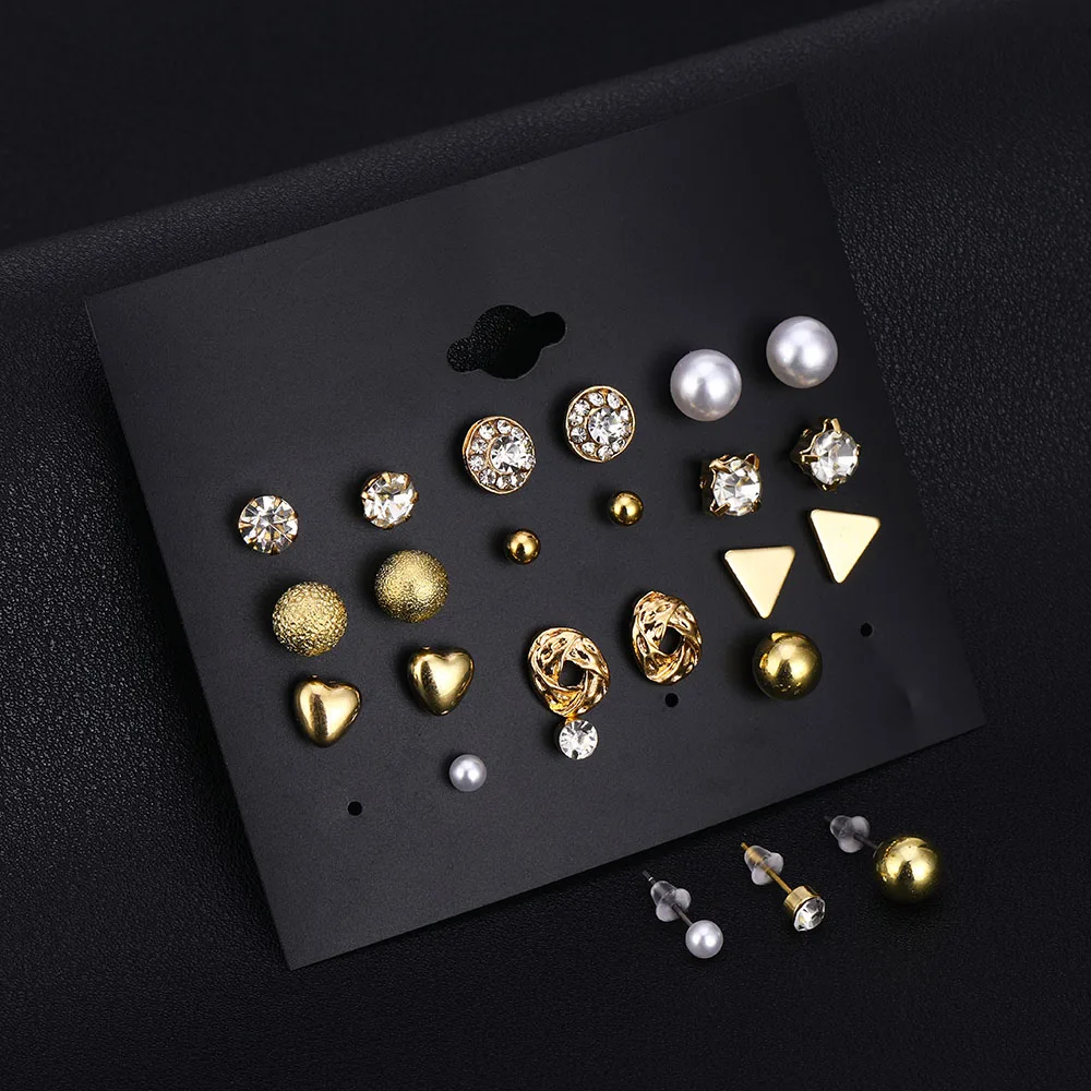 Ailend12 double / set of earrings women's heart-shaped square crystal earrings, suitable for women's perforated simulation pearl
Ailend12 double / set of earrings women's heart-shaped square crystal earrings, suitable for women's perforated simulation pearl