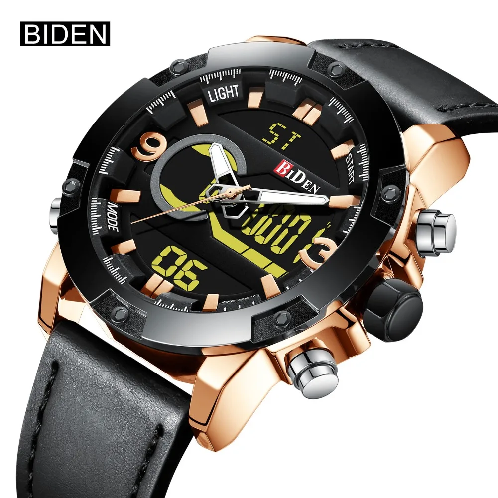 BIDEN Luxury Brand Men Analog Digital Leather Sports Watches Men's Army Military Watch Man Quartz Clock Relogio Masculino
BIDEN Luxury Brand Men Analog Digital Leather Sports Watches Men's Army Military Watch Man Quartz Clock Relogio Masculino