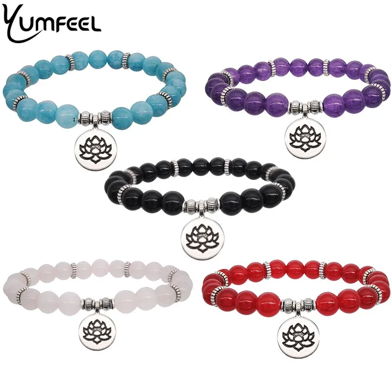 Yumfeel Brand New Natural Crystals Stone Bracelet Women Amazonite Stone Beads Lotus Charm Bracelet Jewelry Gifts
Yumfeel Brand New Natural Crystals Stone Bracelet Women Amazonite Stone Beads Lotus Charm Bracelet Jewelry Gifts
