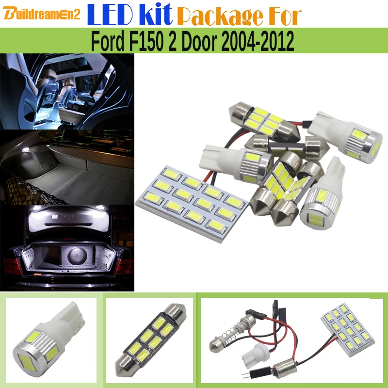 Buildreamen2 Car LED Kit Package 5630 Interior LED Bulb White Auto Dome Map License Plate Light For Ford F150 2 Door 2004-2012
Buildreamen2 Car LED Kit Package 5630 Interior LED Bulb White Auto Dome Map License Plate Light For Ford F150 2 Door 2004-2012