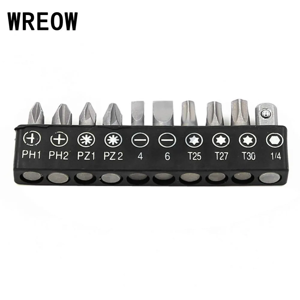 Precision 10Pcs 1/4 " Hex Shank Chrome Vanadium Steel Metal Torque Repair Screwdriver Bit Set Kit For Power Household Hand Tools
Precision 10Pcs 1/4 " Hex Shank Chrome Vanadium Steel Metal Torque Repair Screwdriver Bit Set Kit For Power Household Hand Tools