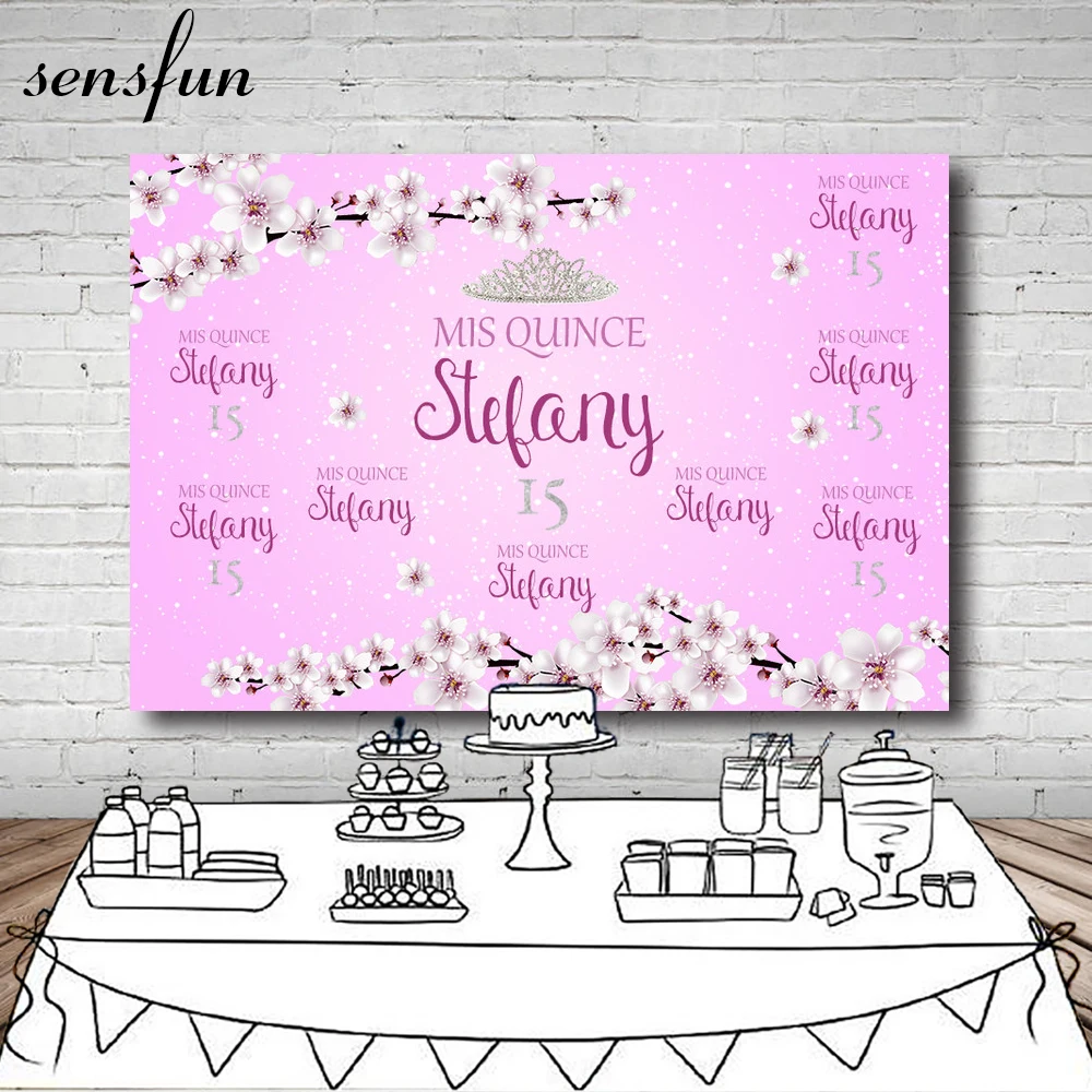 Sensfun Peach Blossom Pink Sweet 15 Birthday Party Backdrop Crown Customized Name Age Girl Photography Backgrounds Photo Prop
Sensfun Peach Blossom Pink Sweet 15 Birthday Party Backdrop Crown Customized Name Age Girl Photography Backgrounds Photo Prop